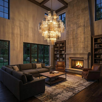 Radiant Star Glass‑Tube Chandelier