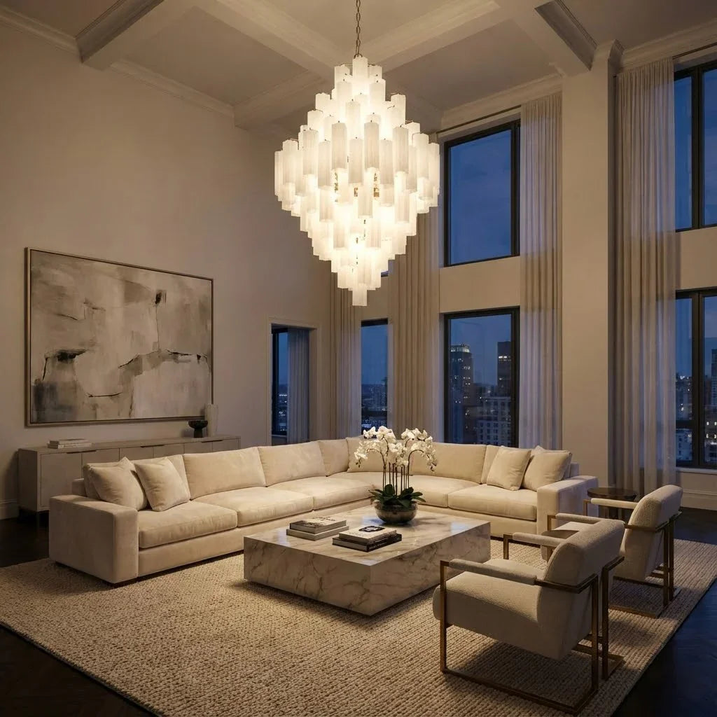 Radiant Star Glass‑Tube Chandelier