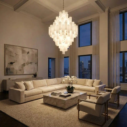 Radiant Star Glass‑Tube Chandelier