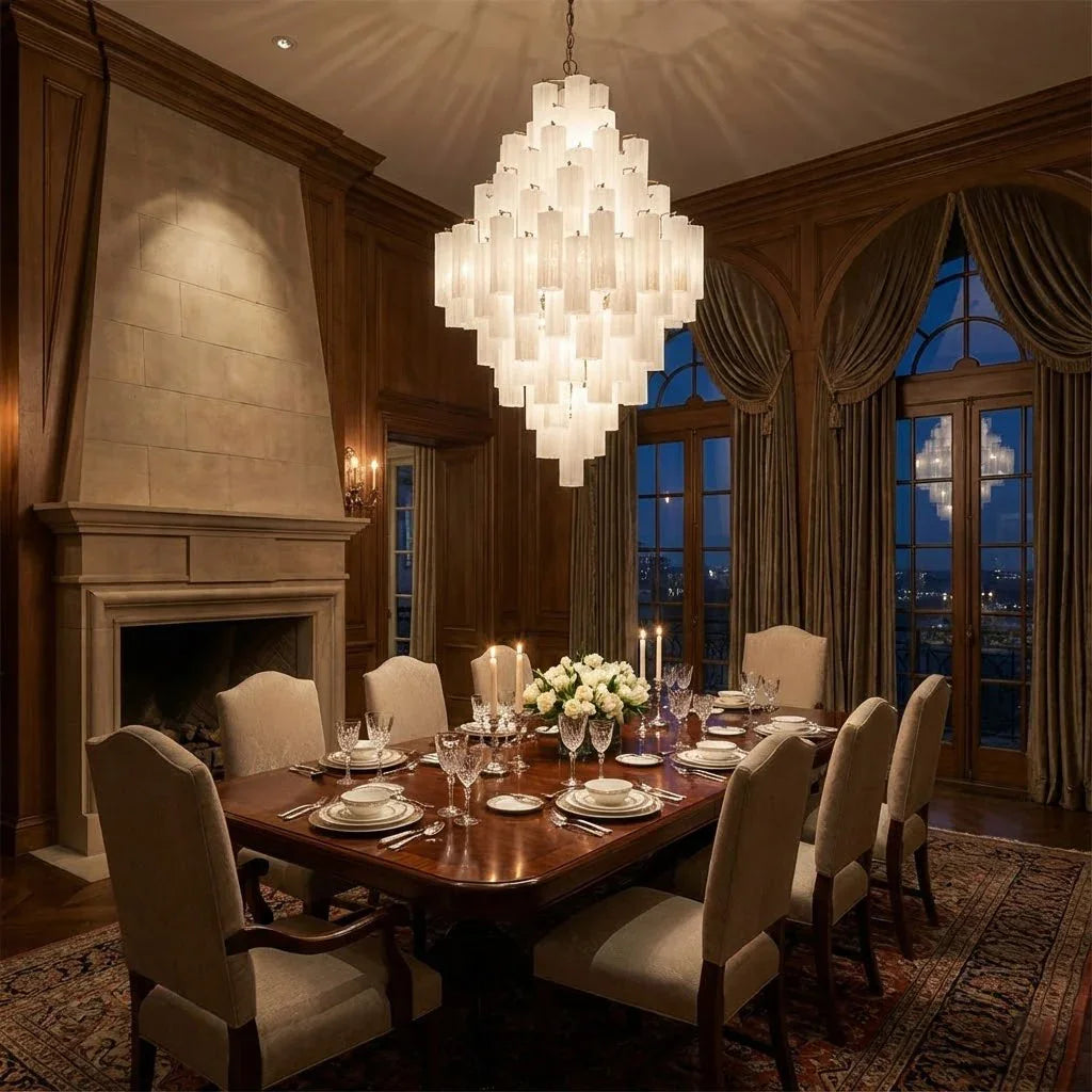 Radiant Star Glass‑Tube Chandelier