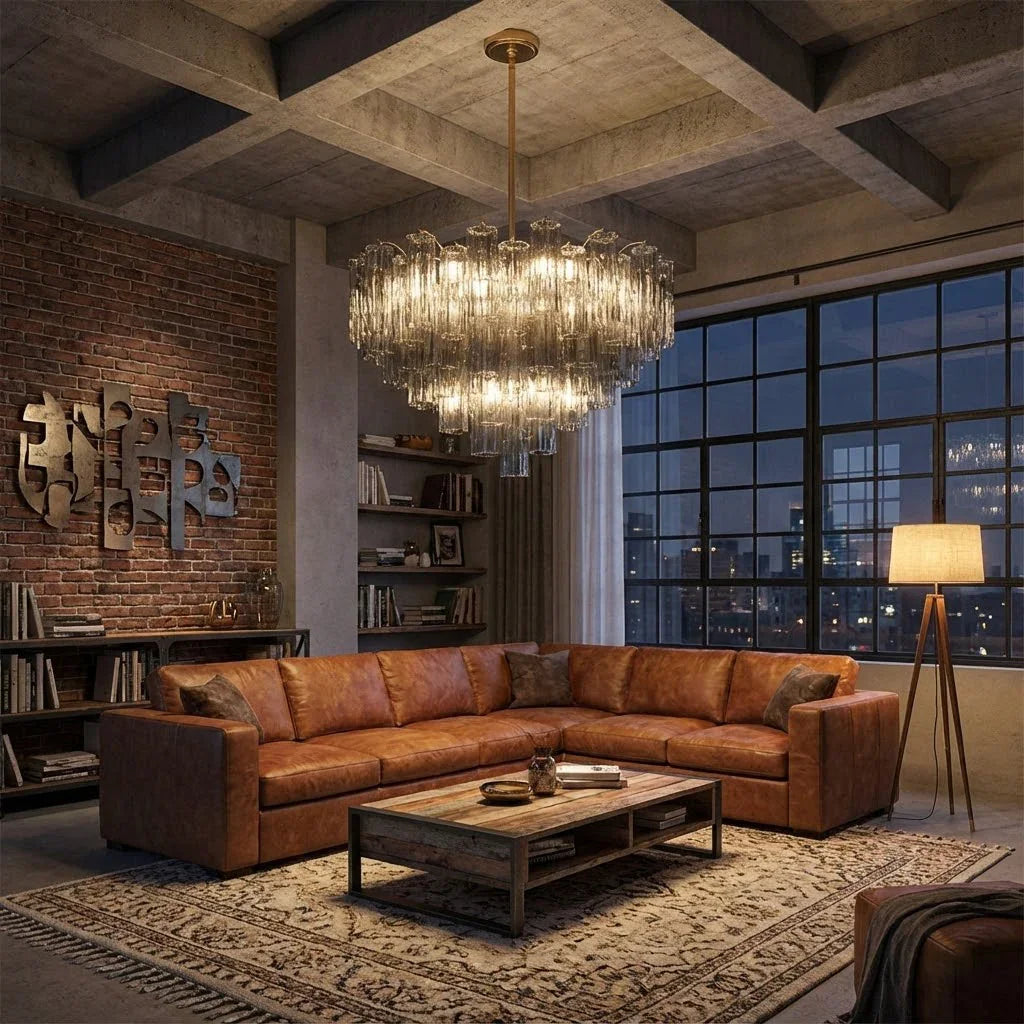 Radiant Star Glass‑Tube Chandelier