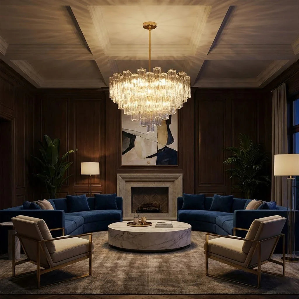Radiant Star Glass‑Tube Chandelier