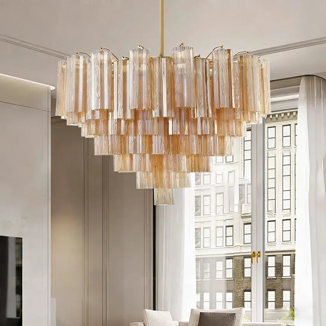 Radiant Star Glass‑Tube Chandelier
