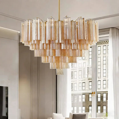 Radiant Star Glass‑Tube Chandelier