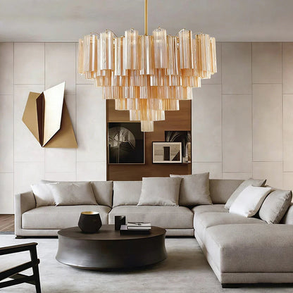 Radiant Star Glass‑Tube Chandelier