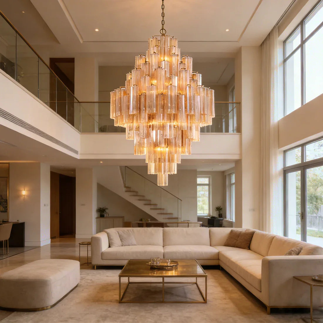 Radiant Star Glass‑Tube Chandelier