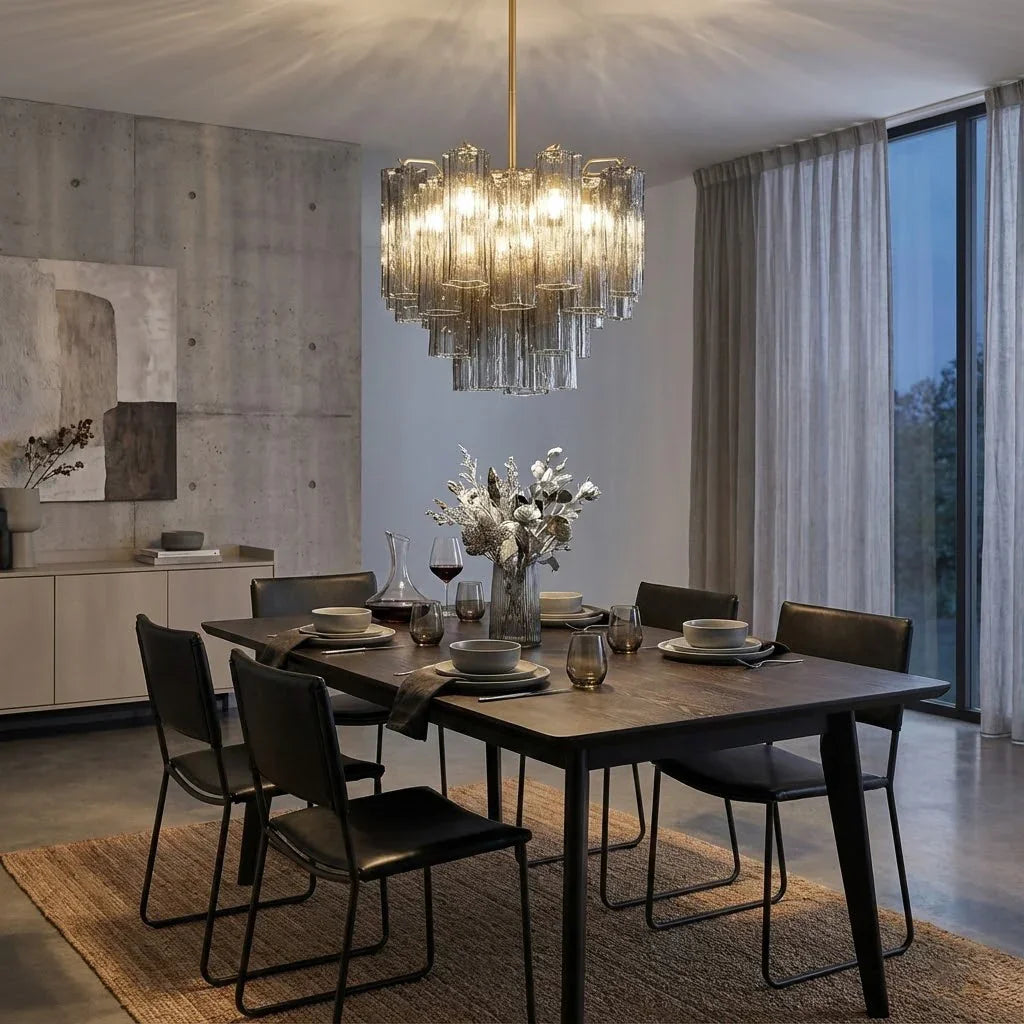 Radiant Star Glass‑Tube Chandelier