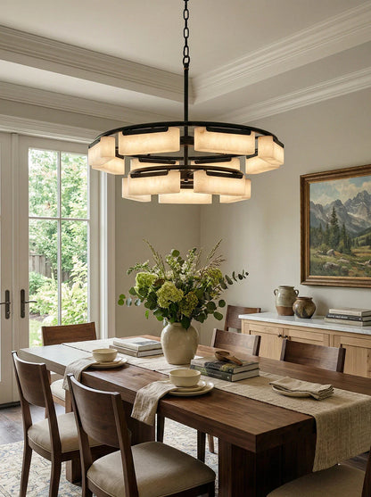Alabaster Harmony Rectangle Chandelier