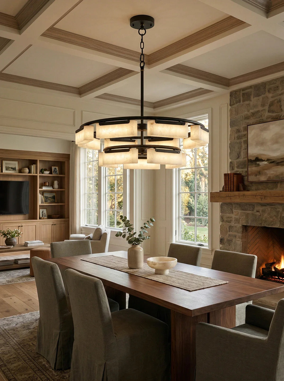 Alabaster Harmony Rectangle Chandelier