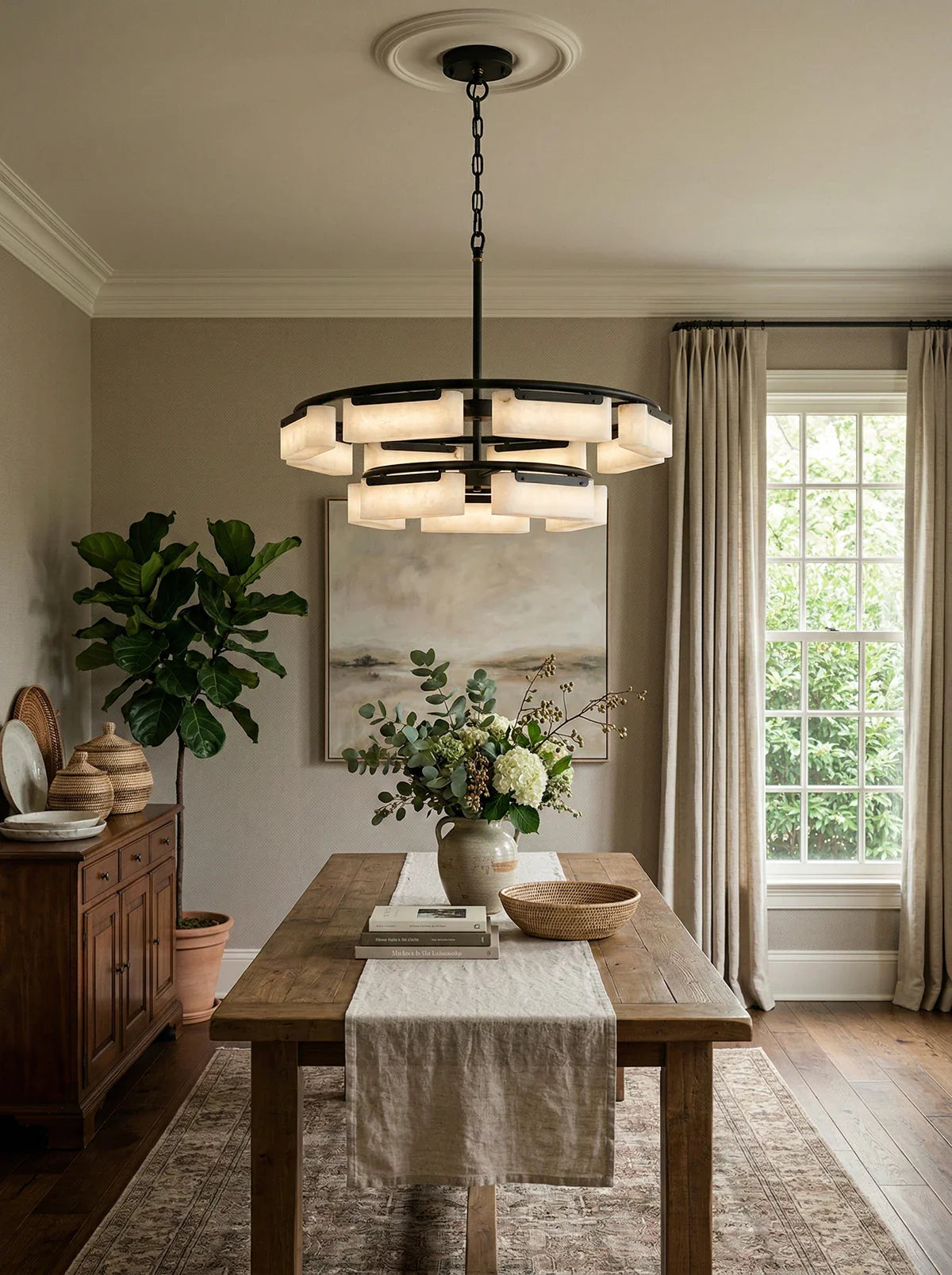 Alabaster Harmony Rectangle Chandelier