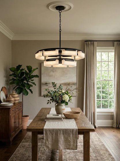 Alabaster Harmony Rectangle Chandelier