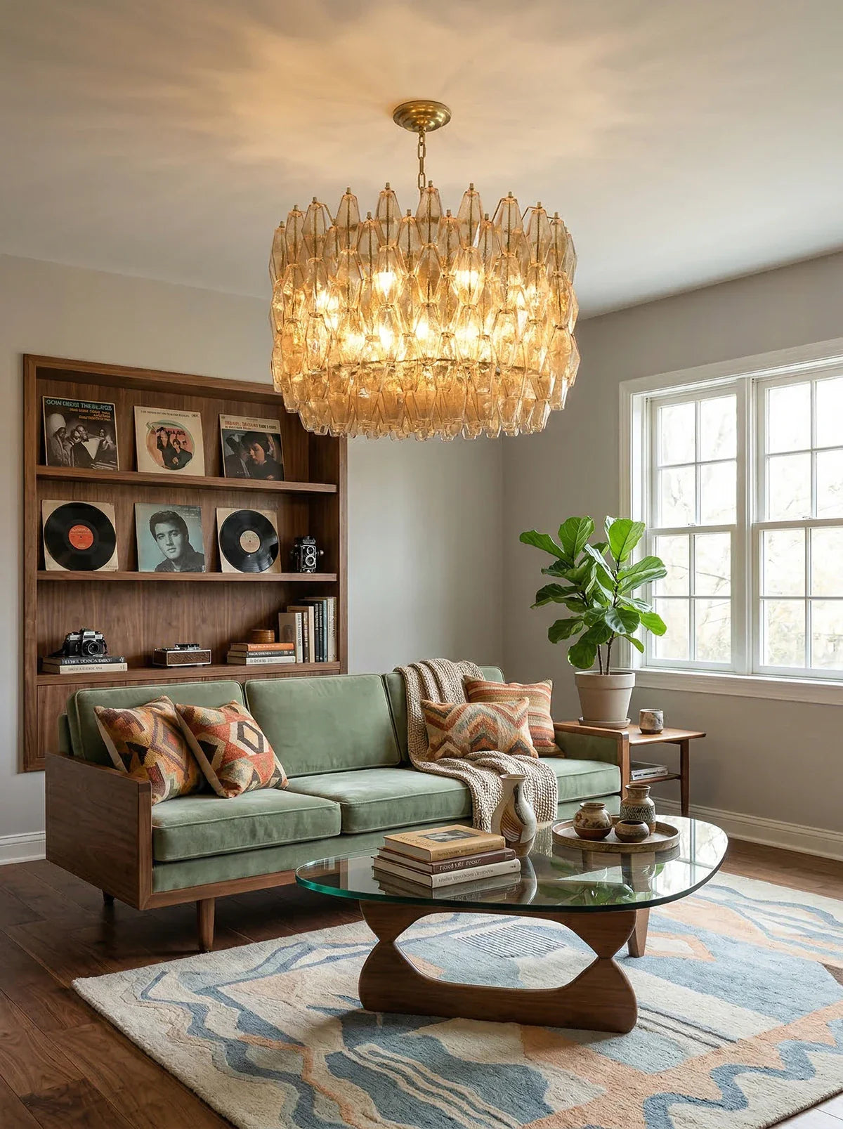 Prisma Amber Murano Chandelier