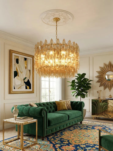 Prisma Amber Murano Chandelier