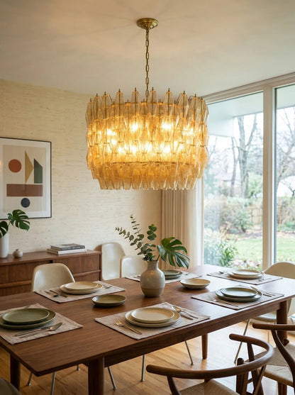 Prisma Amber Murano Chandelier