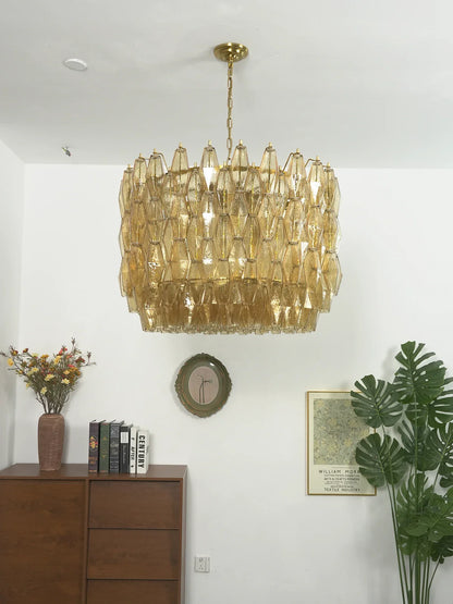 Prisma Amber Murano Chandelier