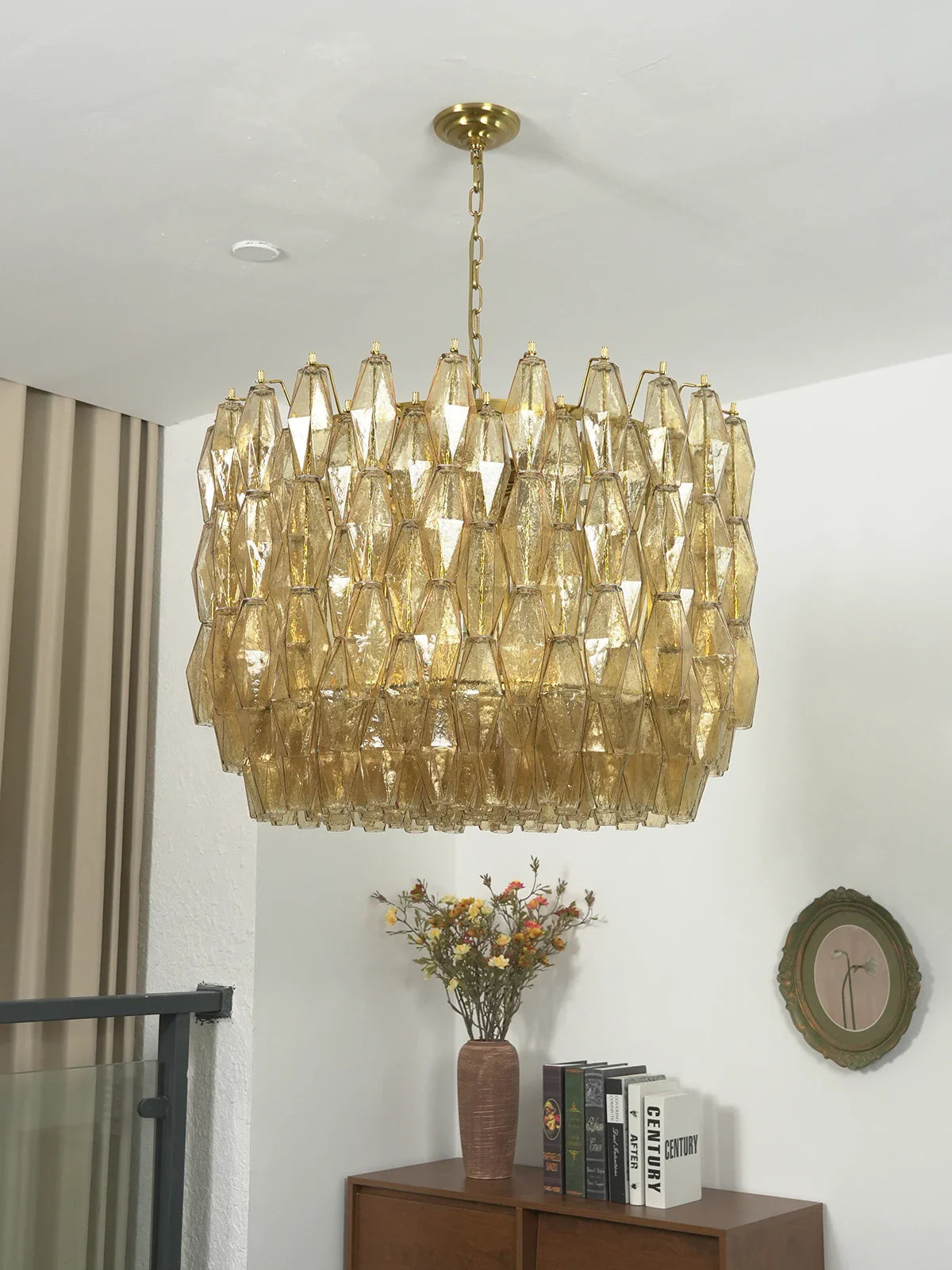 Prisma Amber Murano Chandelier