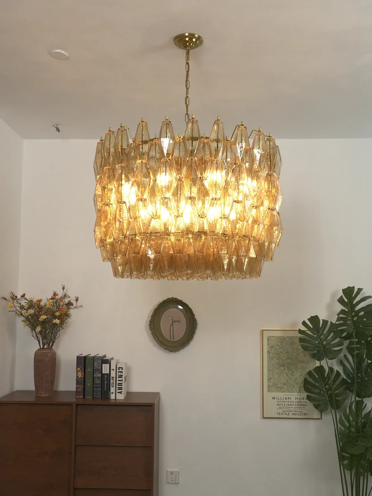 Prisma Amber Murano Chandelier