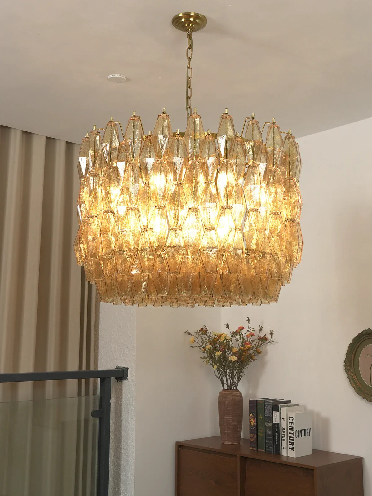 Prisma Amber Murano Chandelier