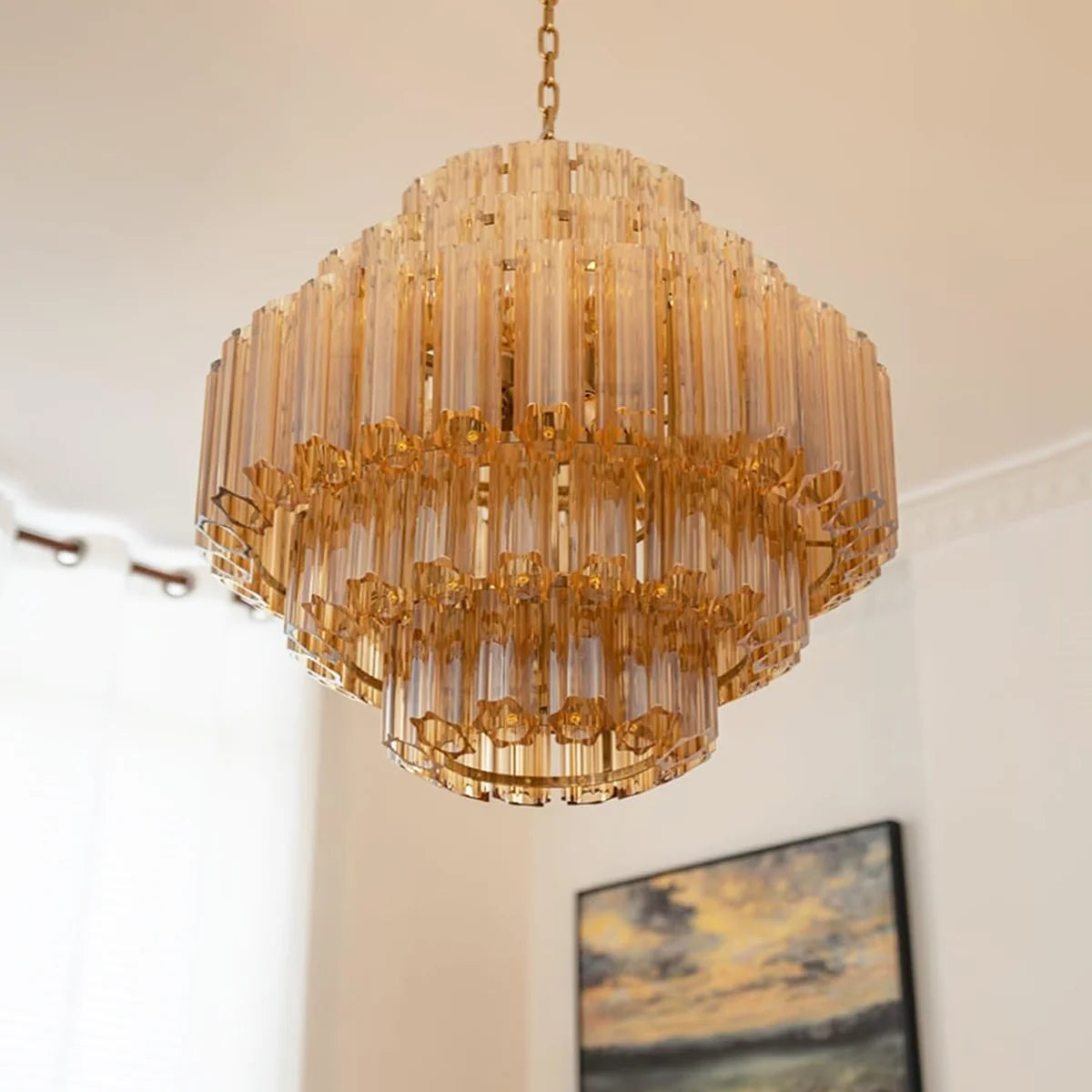 Palermo Ambra Forma Chandelier