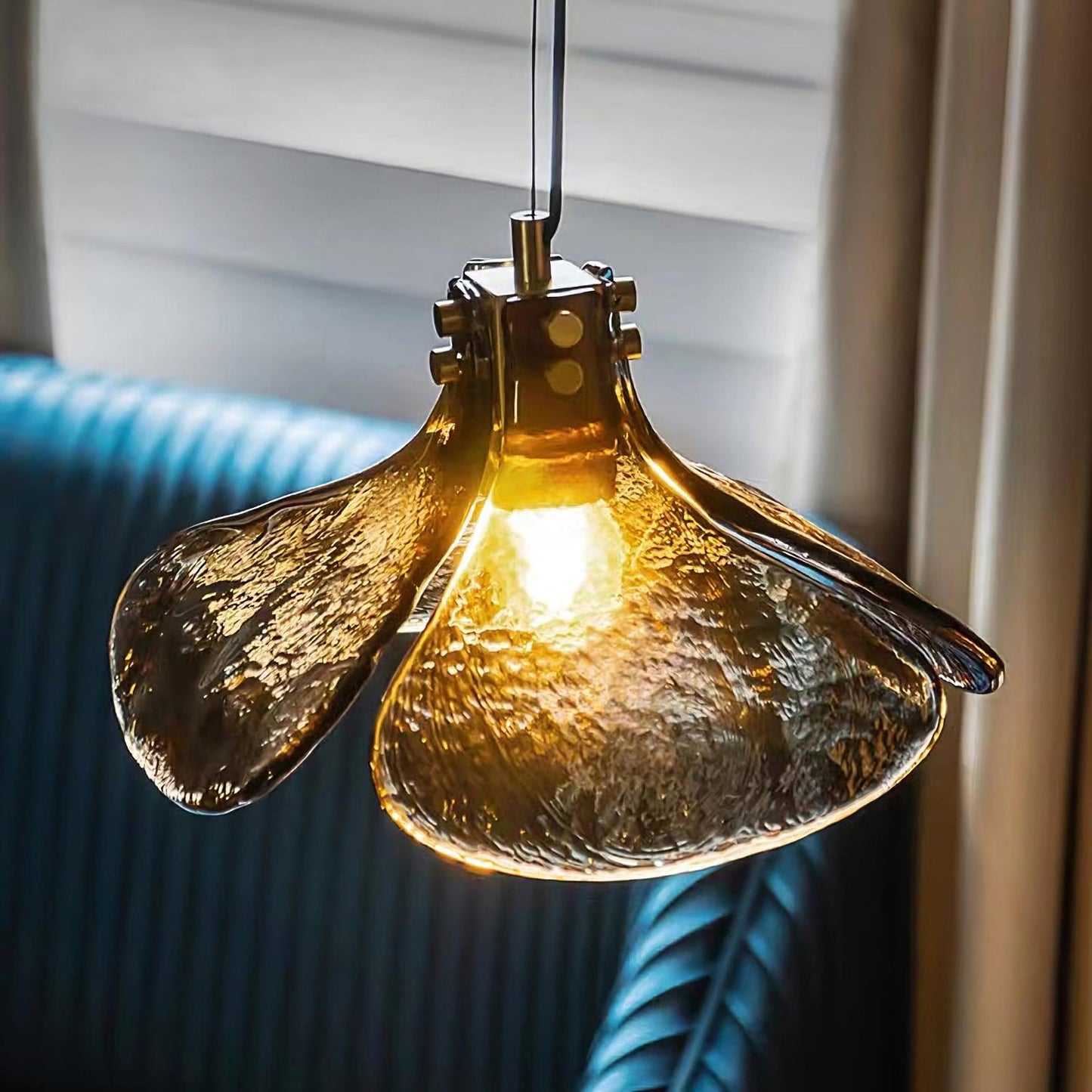 Amber Bloom Glass Suspension