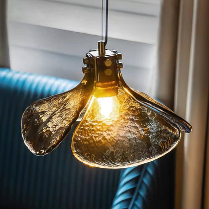 Amber Bloom Glass Suspension