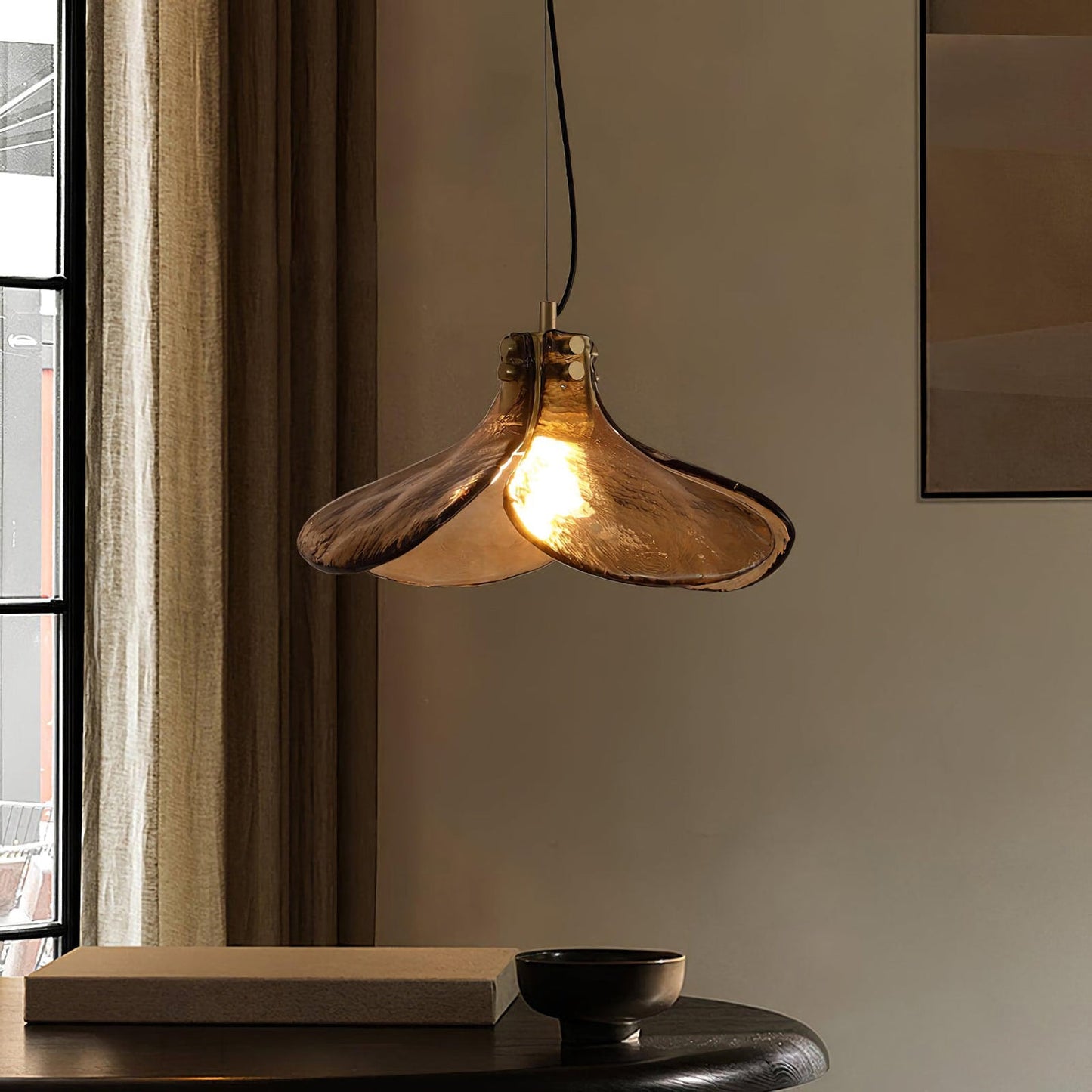 Amber Bloom Glass Suspension
