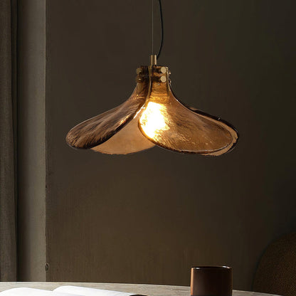 Amber Bloom Glass Suspension