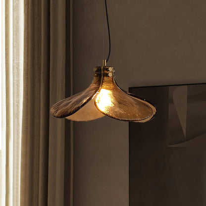 Amber Bloom Glass Suspension