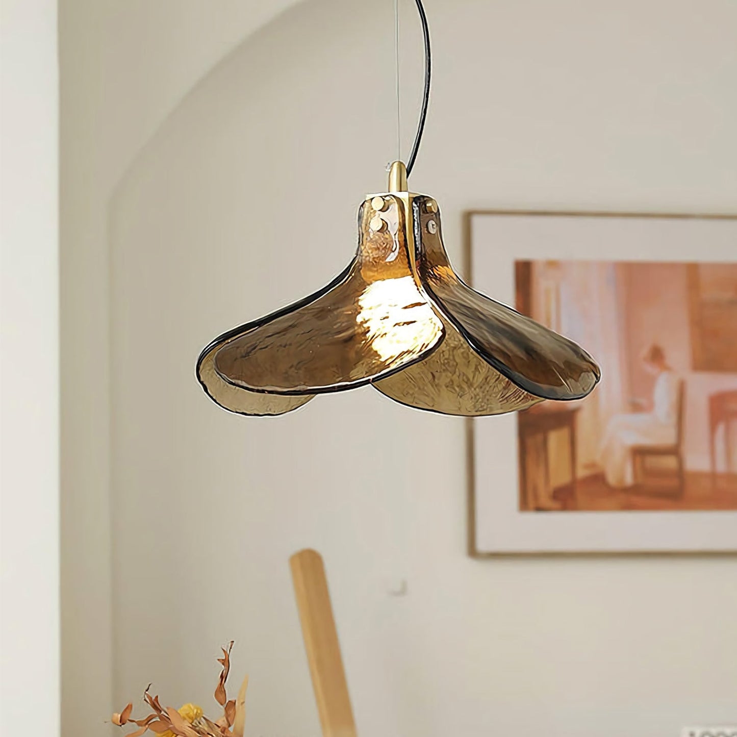 Amber Bloom Glass Suspension