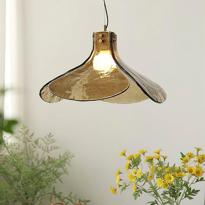 Amber Bloom Glass Suspension