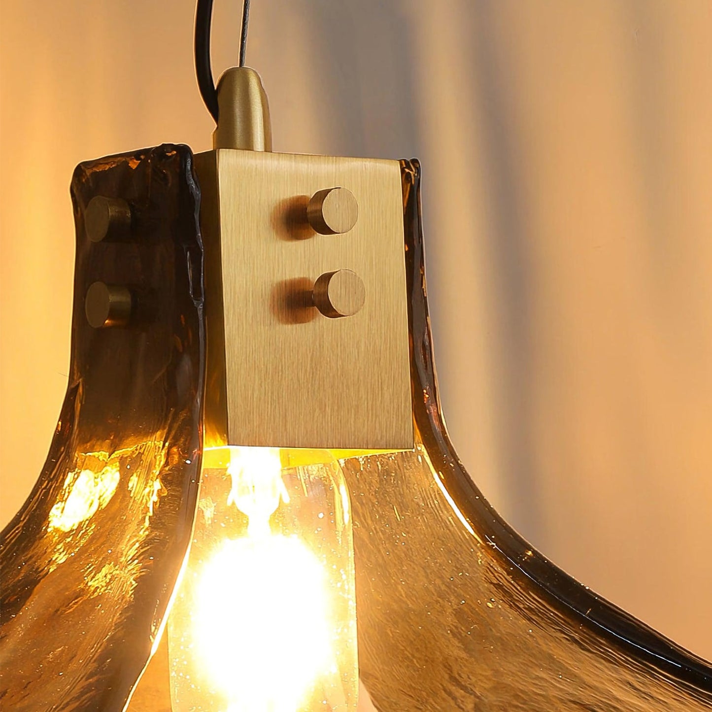 Amber Bloom Glass Suspension