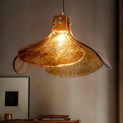Amber Bloom Glass Suspension
