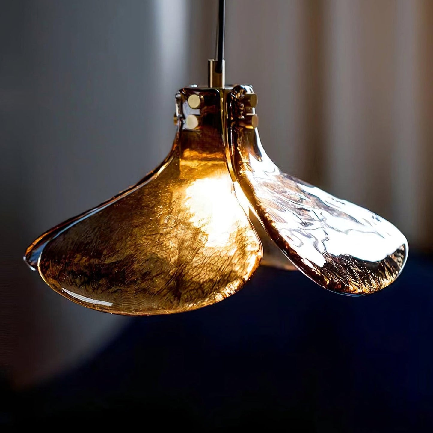 Amber Bloom Glass Suspension