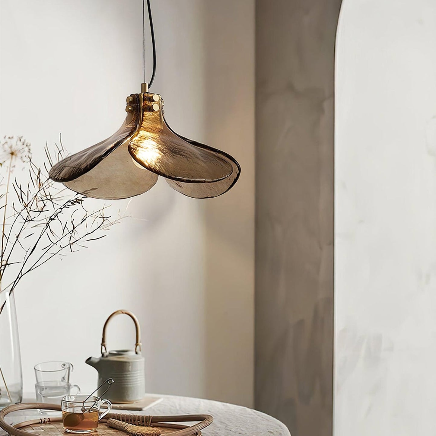Amber Bloom Glass Suspension