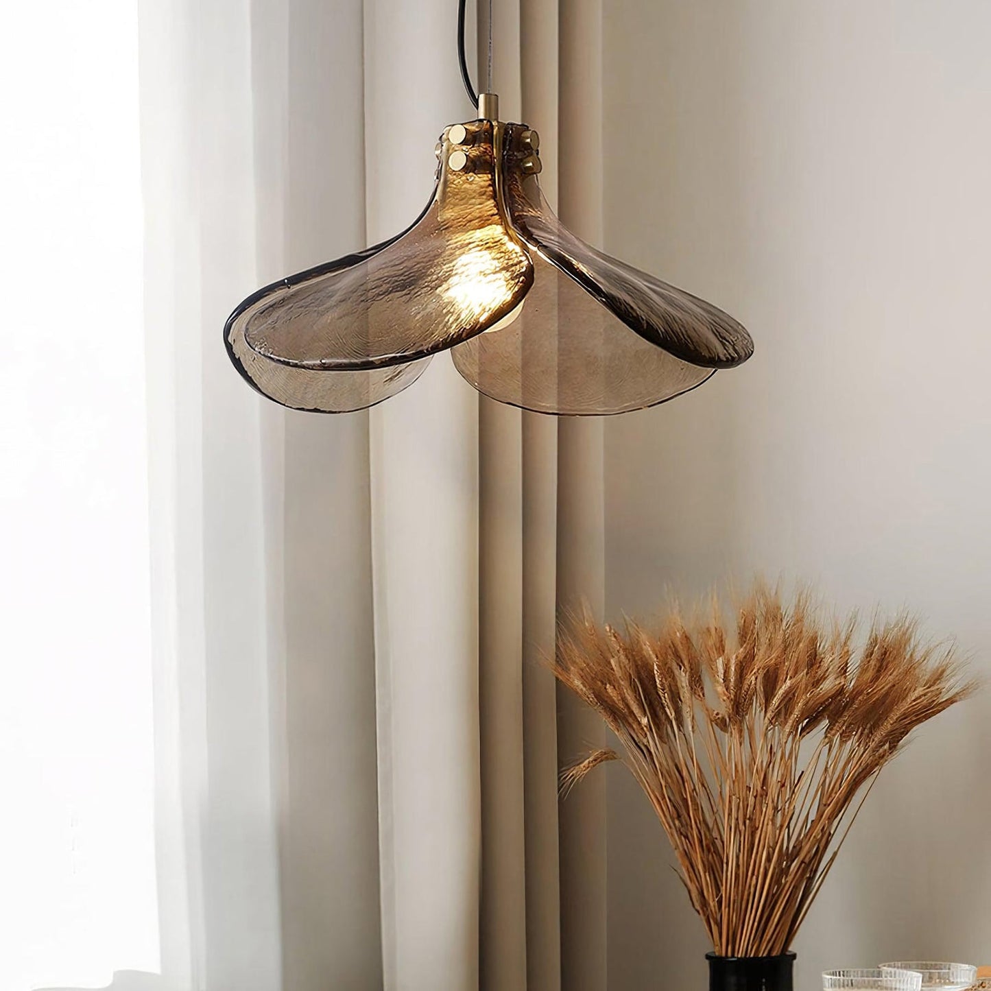 Amber Bloom Glass Suspension