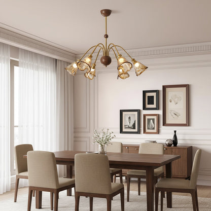 Amber Petal Wave Radiance Chandelier