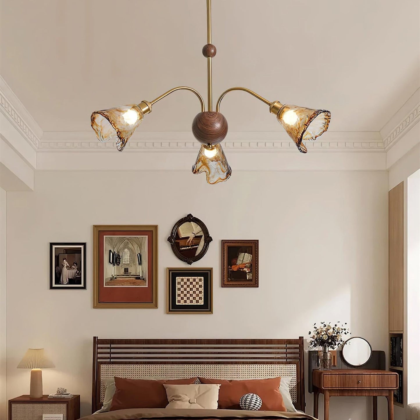 Amber Petal Wave Radiance Chandelier