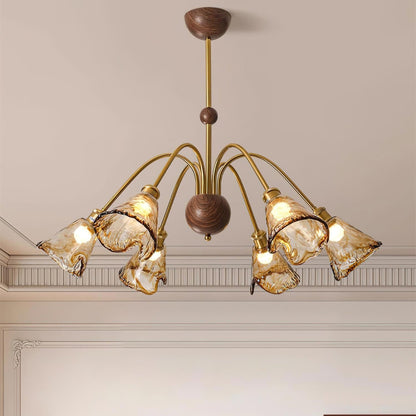Amber Petal Wave Radiance Chandelier