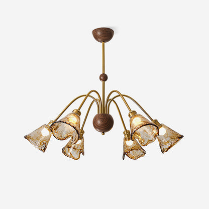 Amber Petal Wave Radiance Chandelier