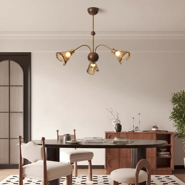 Amber Petal Wave Radiance Chandelier