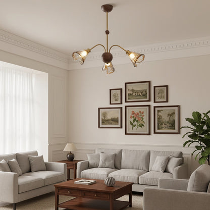 Amber Petal Wave Radiance Chandelier