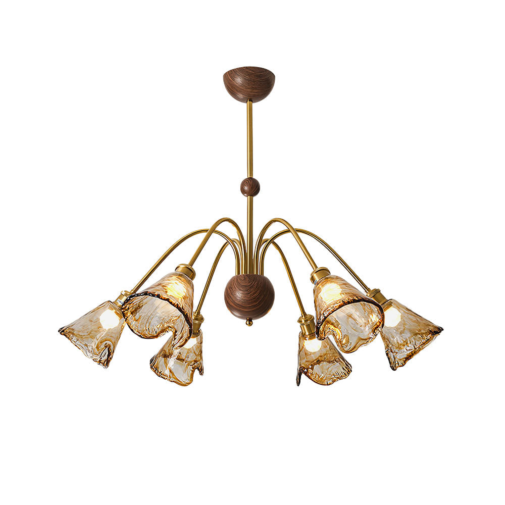 Amber Petal Wave Radiance Chandelier