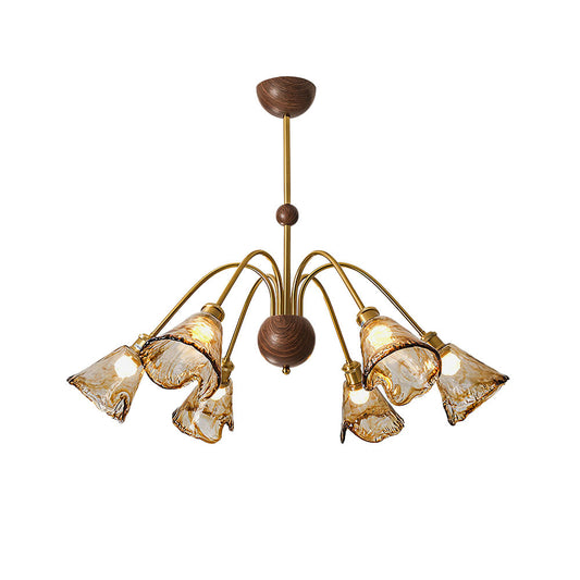 Amber Petal Wave Radiance Chandelier