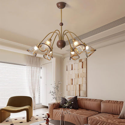 Amber Petal Wave Radiance Chandelier