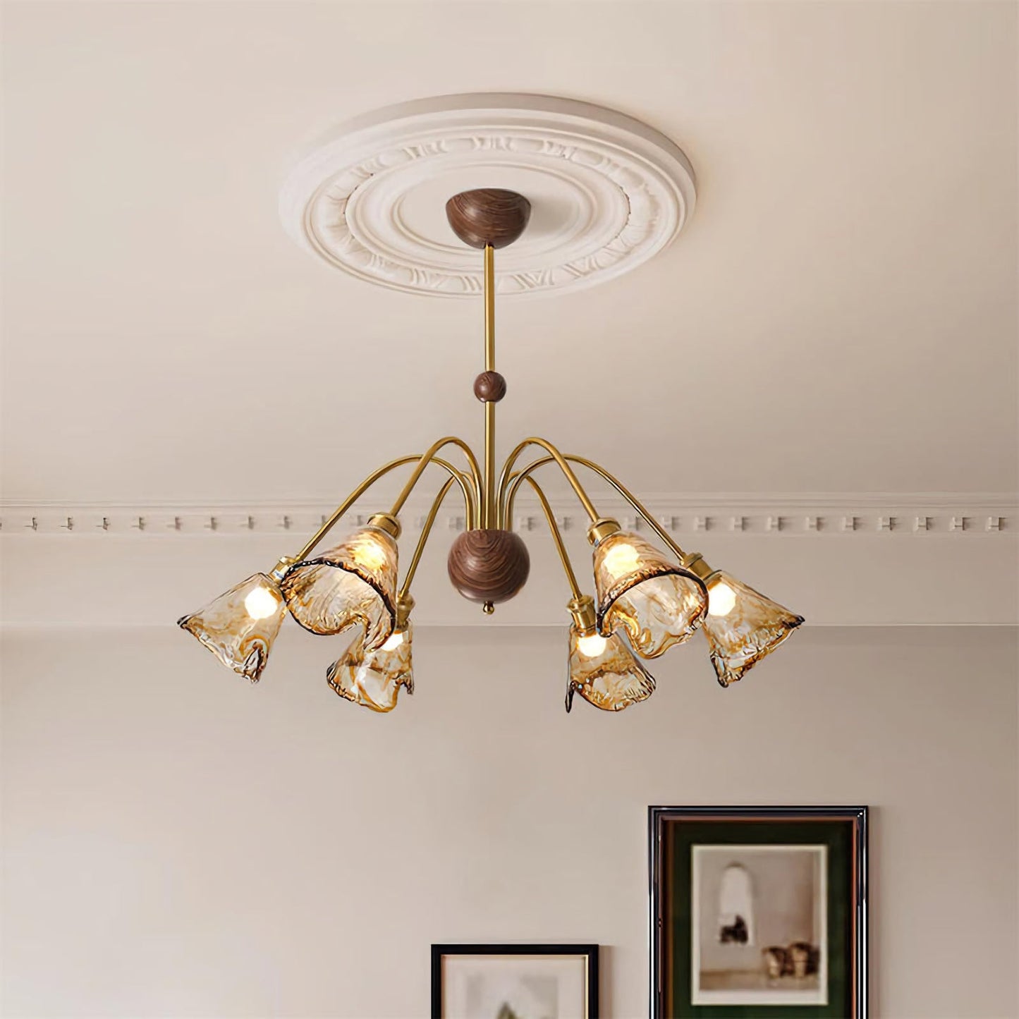 Amber Petal Wave Radiance Chandelier