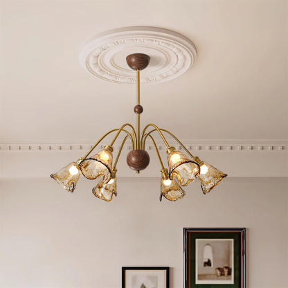 Amber Petal Wave Radiance Chandelier