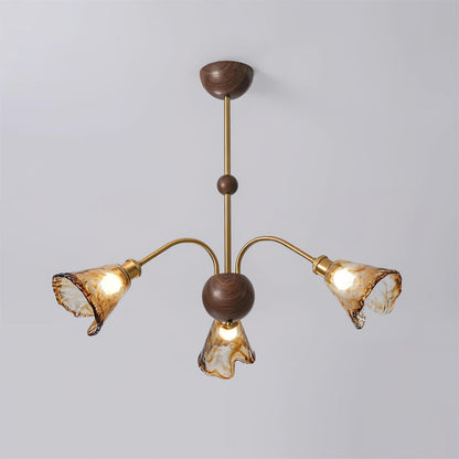 Amber Petal Wave Radiance Chandelier