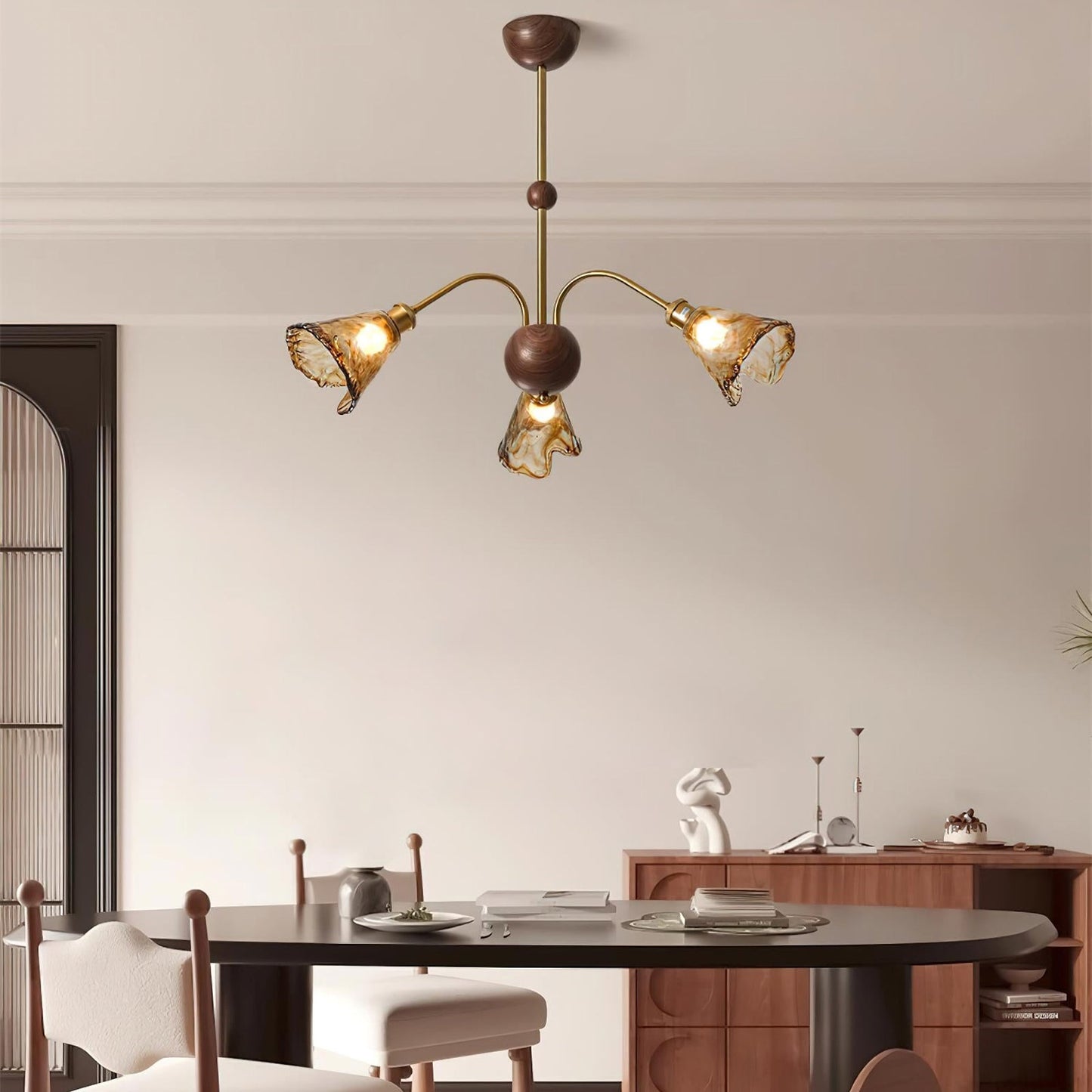 Amber Petal Wave Radiance Chandelier