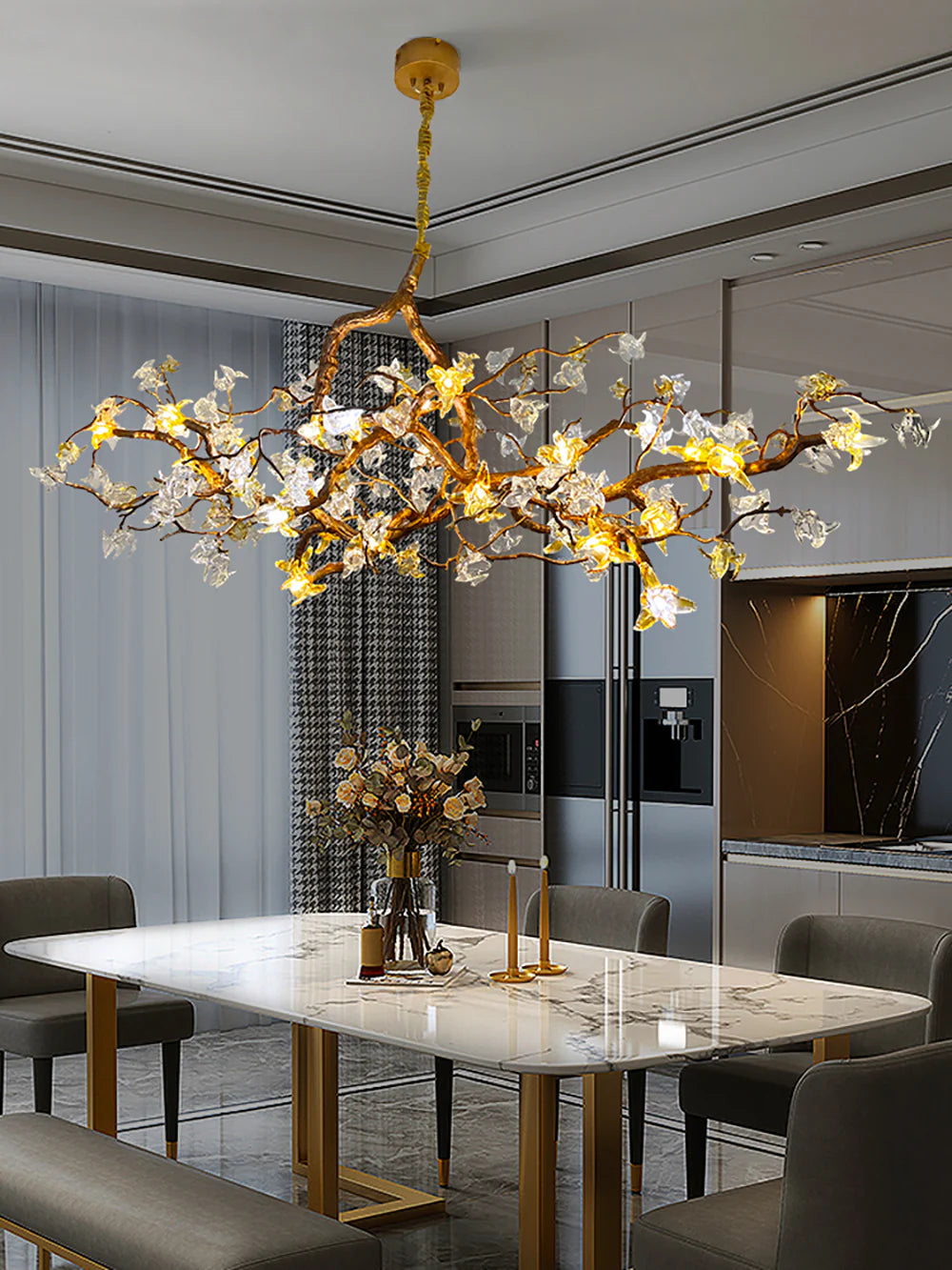 Artisan Aosta Glass Flower Chandelier