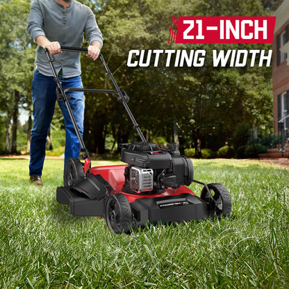 21" 125cc Gas Push 2-1 Lawn Mower w/ Briggs & Stratton 300E Engine B8721C